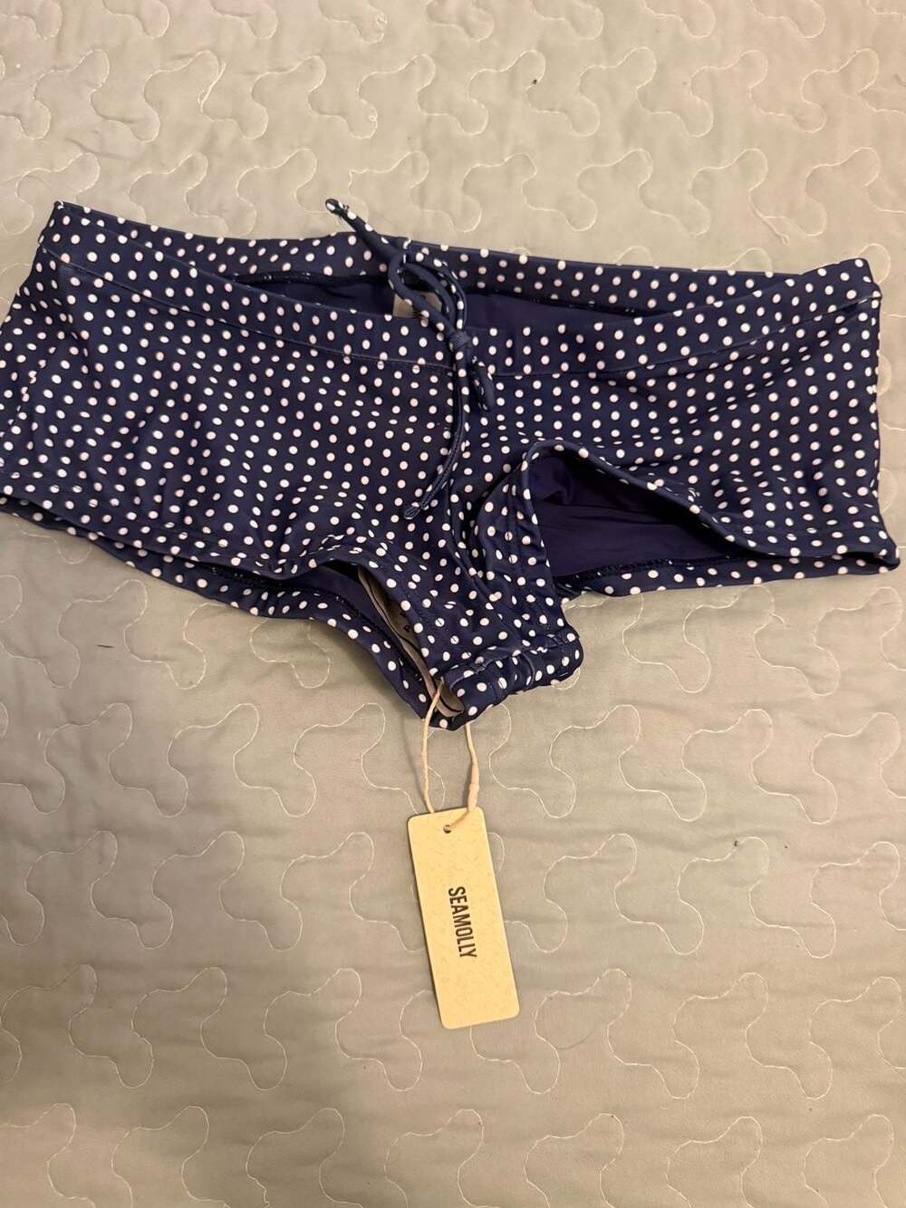 Seamolly Polka Dot Lace Bowknot Cheeky Boyshort Bikini bottom